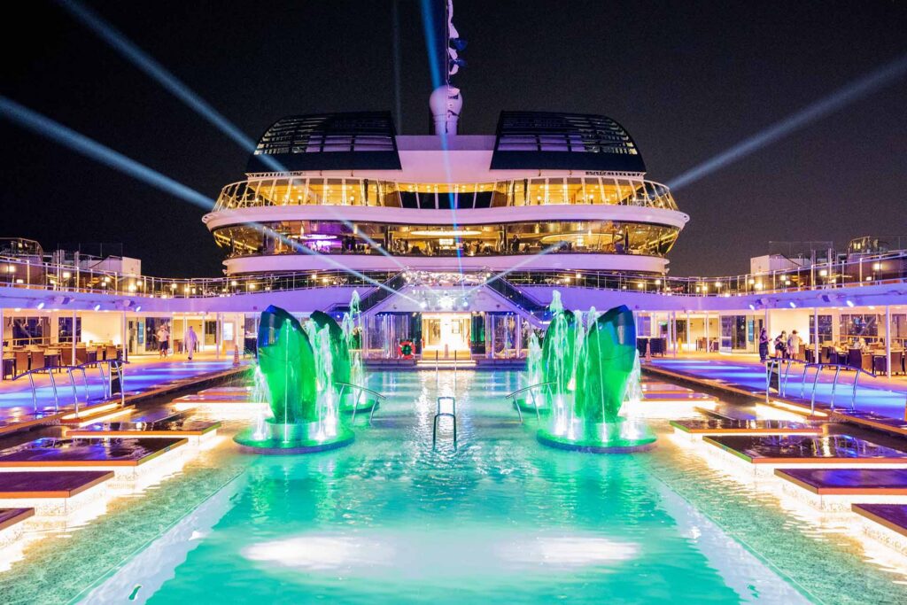 MSC Virtuosa Deck at Night